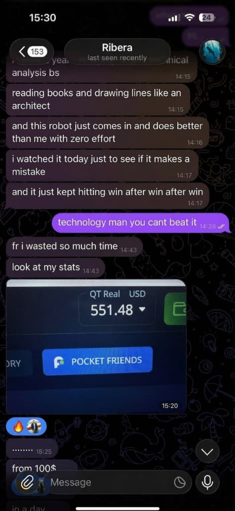 Ribera — account jumped to $551 from $100 in a day